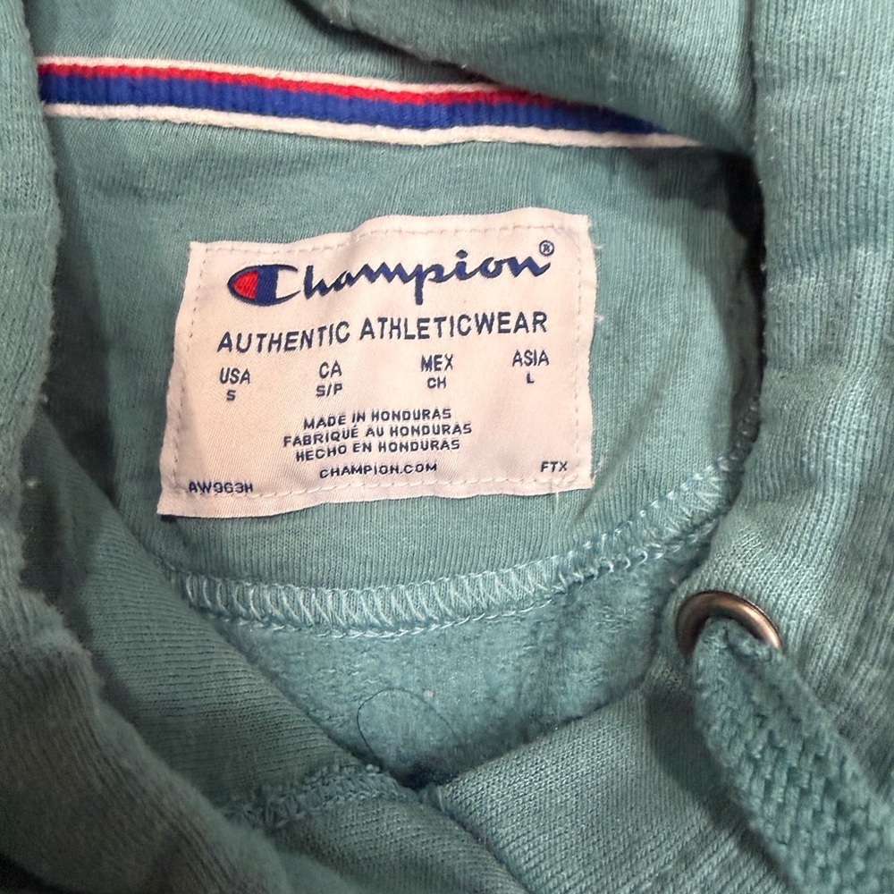 Woman’s Champion Teal Athletic Hoodie - Picture 6 of 7